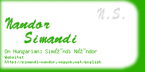 nandor simandi business card